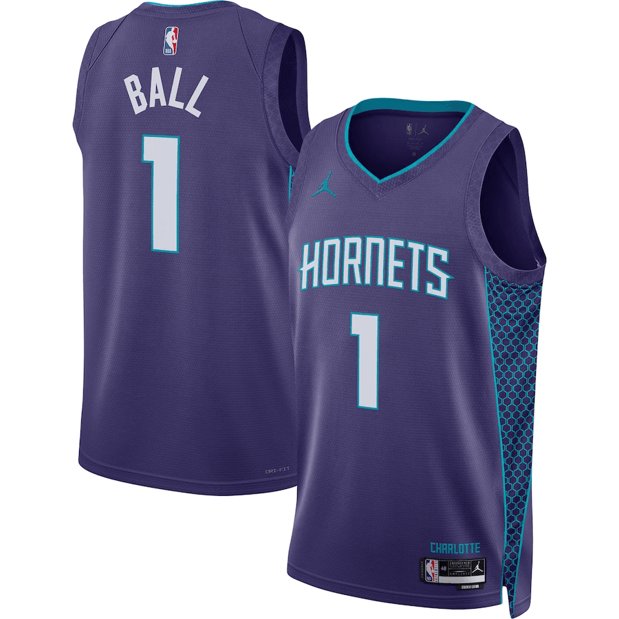 Charlotte Hornets LaMelo Ball 1 Jordan Purple NBA Jersey - Statement Edition