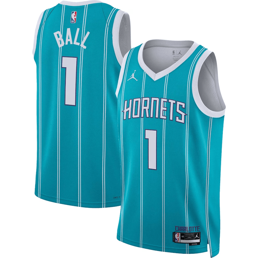 Charlotte Hornets LaMelo Ball 1 Jordan Teal NBA Jersey - Icon Edition