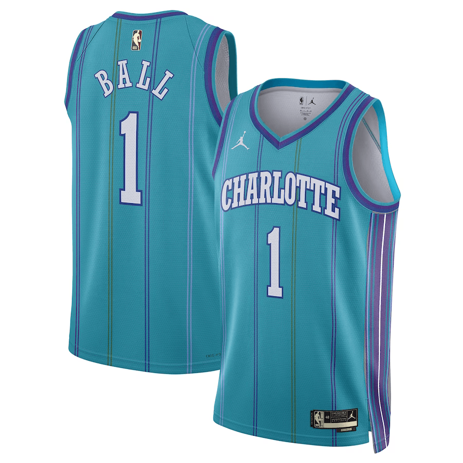 Charlotte Hornets LaMelo Ball 1 Jordan Teal NBA Jersey - Classic Edition