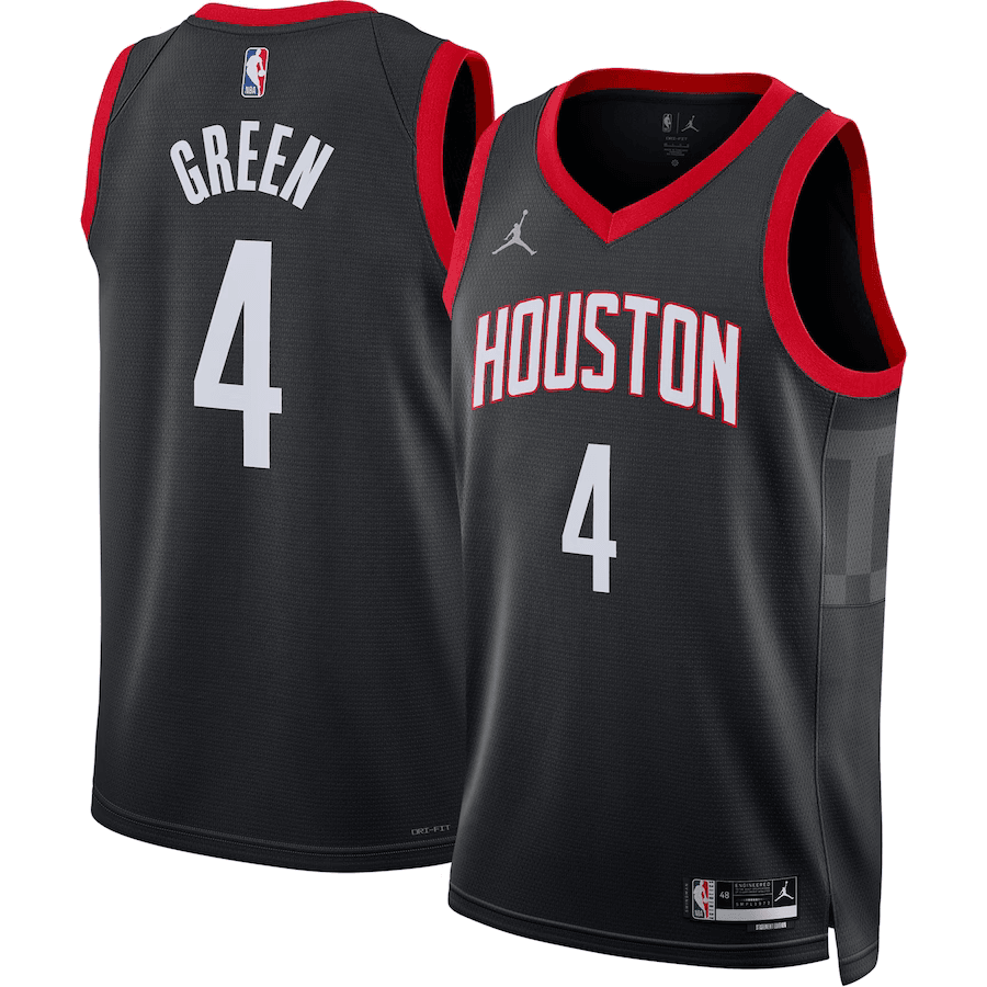 Houston Rockets Jalen Green 4 Jordan Black NBA Jersey - Statement Edition