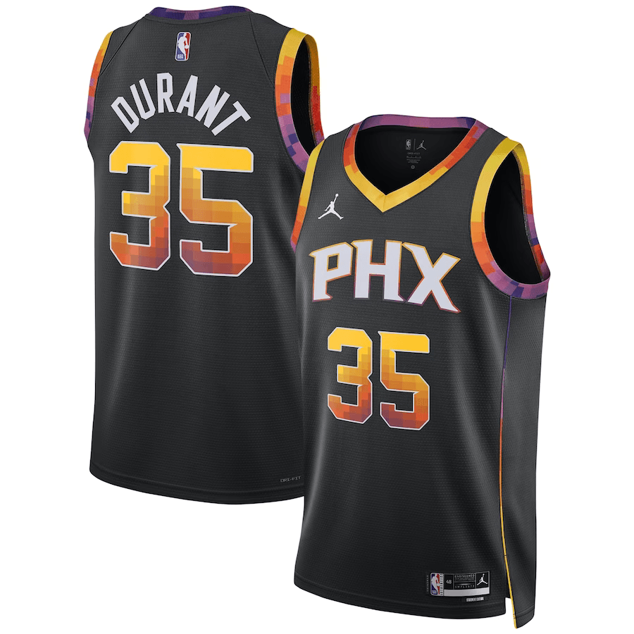 Phoenix Suns Kevin Durant 35 Jordan Black NBA Jersey - Statement Edition