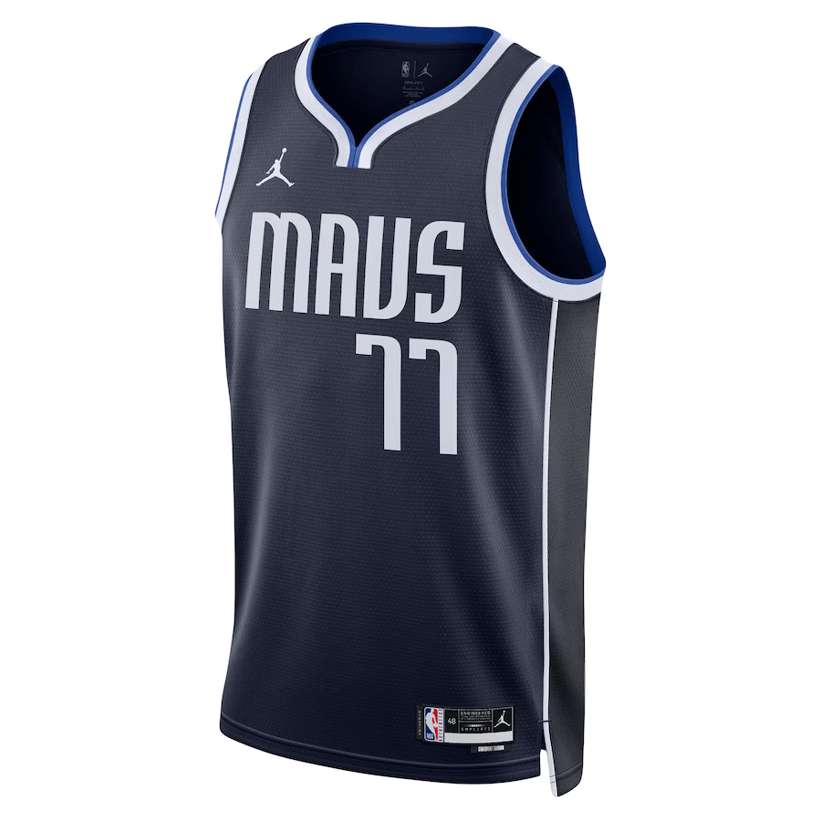 Dallas Mavericks Statement Edition Navy Jordan NBA Jersey - Luka Doncic 77