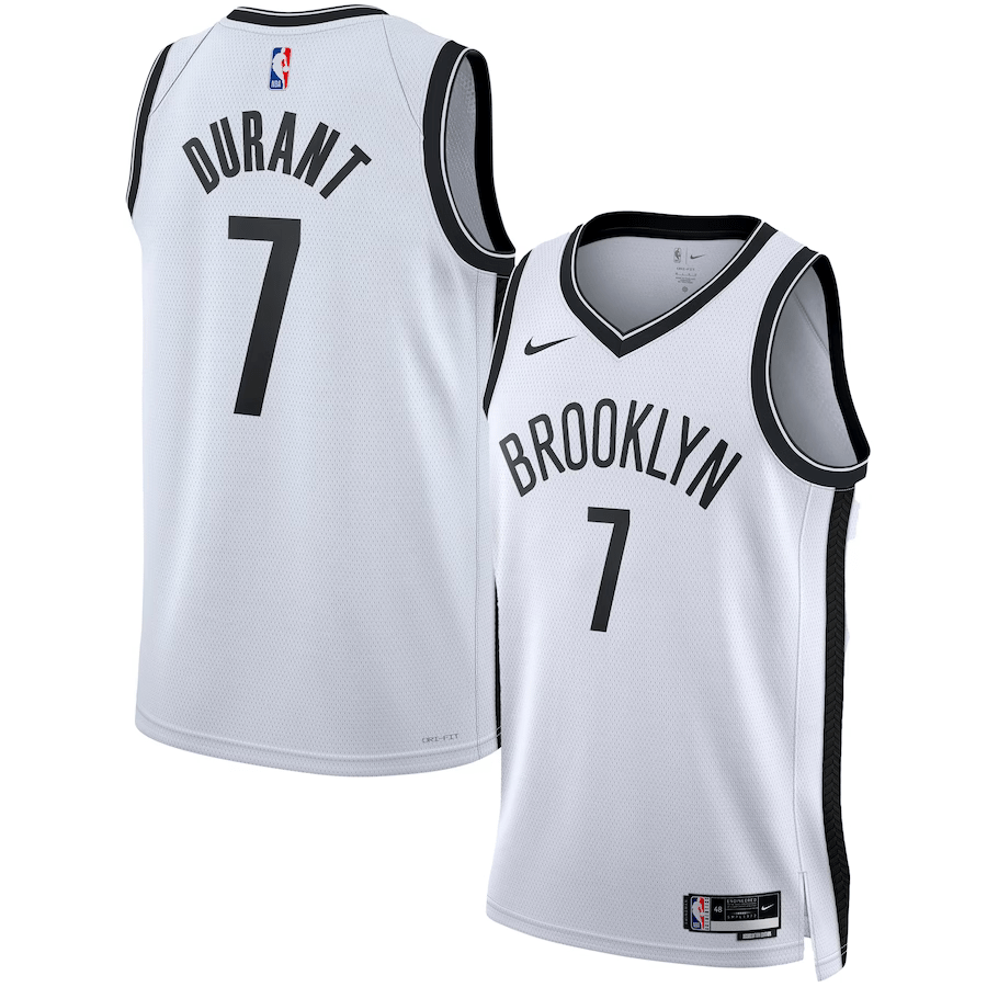 Brooklyn Nets Kevin Durant 7 White NBA Jersey - Association Edition