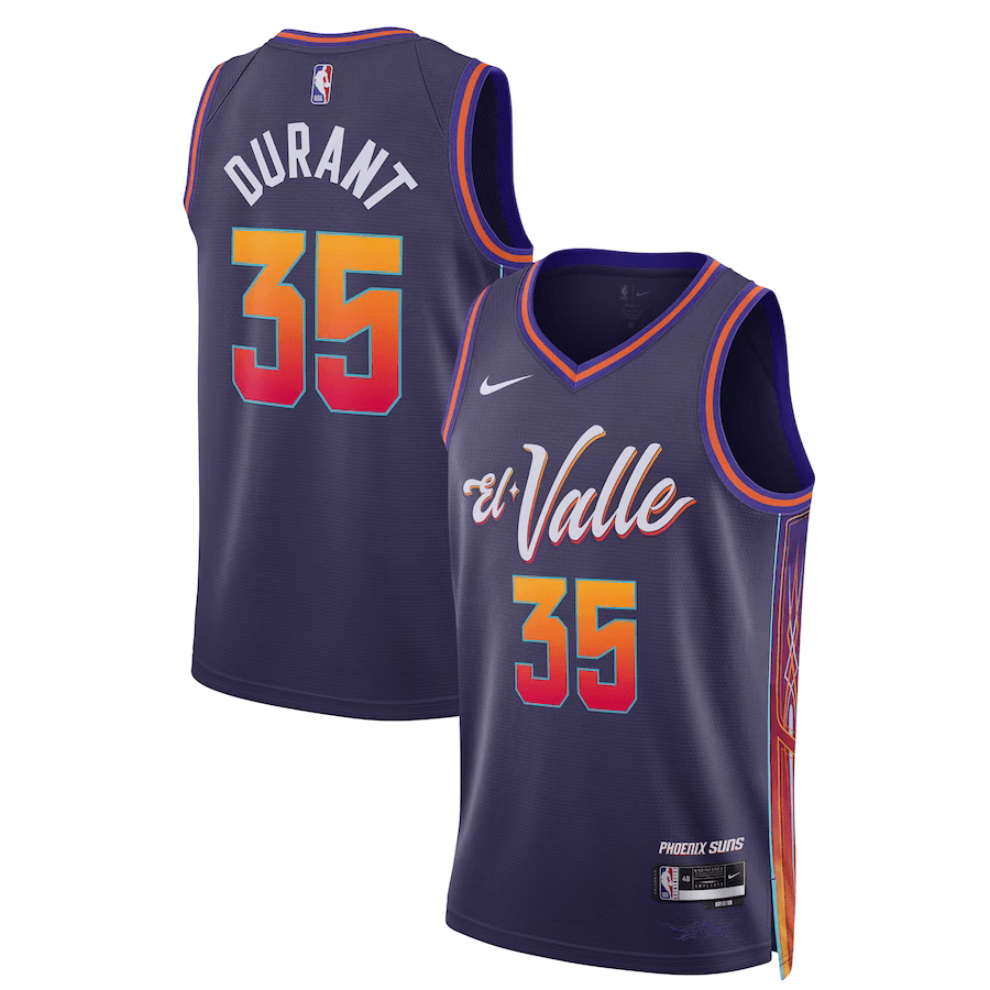 Phoenix Suns City Edition 2023/24 Kevin Durant 35 Purple NBA Jersey