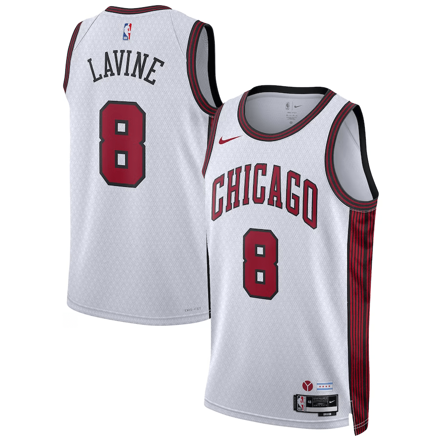 Chicago Bulls City Edition White 2022 NBA Jersey - Zach LaVine 8