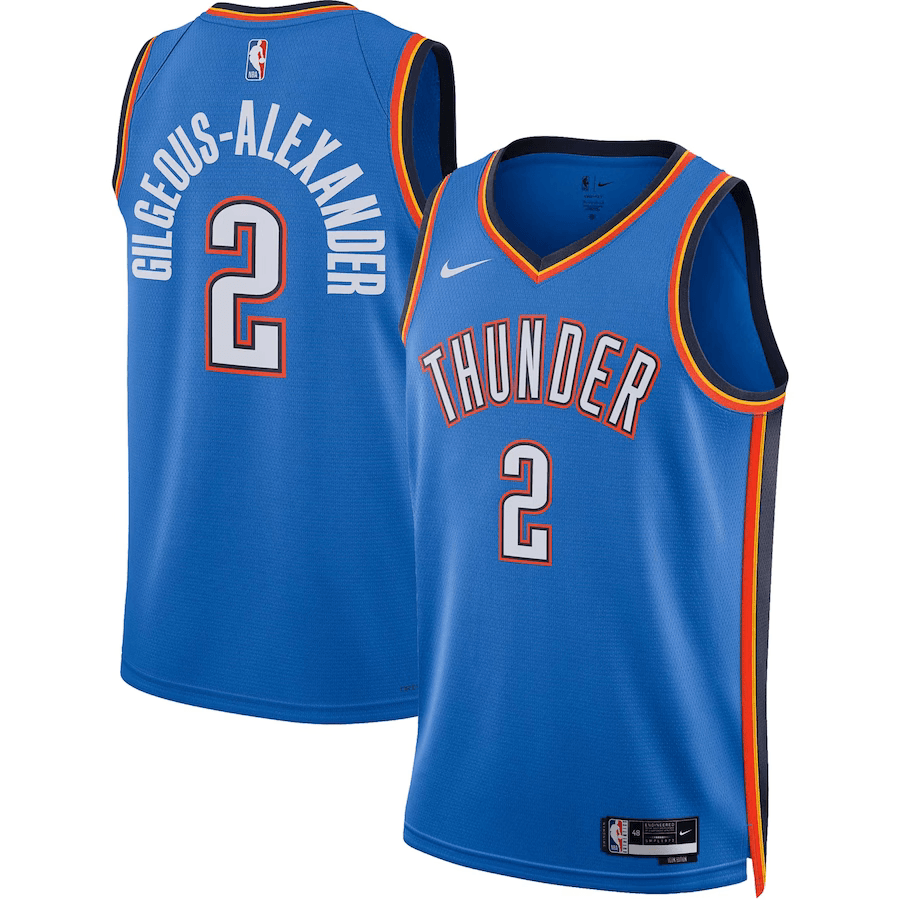 Oklahoma City Thunder Shai Gilgeous-Alexander 2 Blue NBA Jersey - Icon Edition