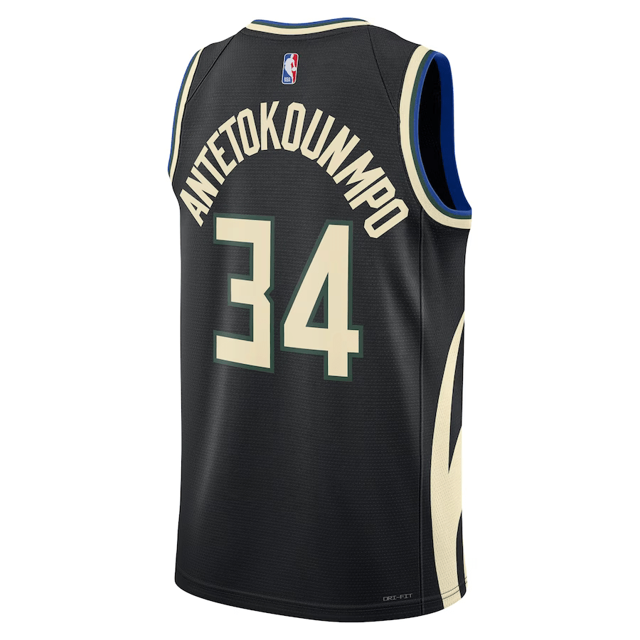 Milwaukee Bucks Statement Edition Black Jordan NBA Jersey - Giannis Antetokounmpo 34