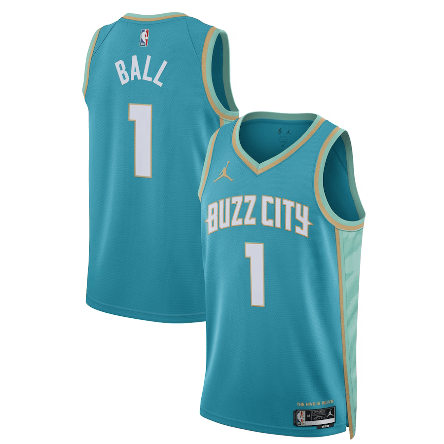 Charlotte Hornets City Edition 2023/24 LaMelo Ball 1 Jordan Teal NBA Jersey