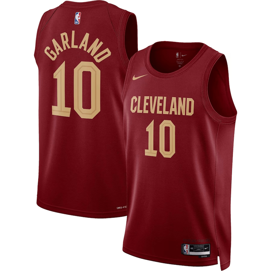 Cleveland Cavaliers Darius Garland 10 Wine NBA Jersey - Icon Edition