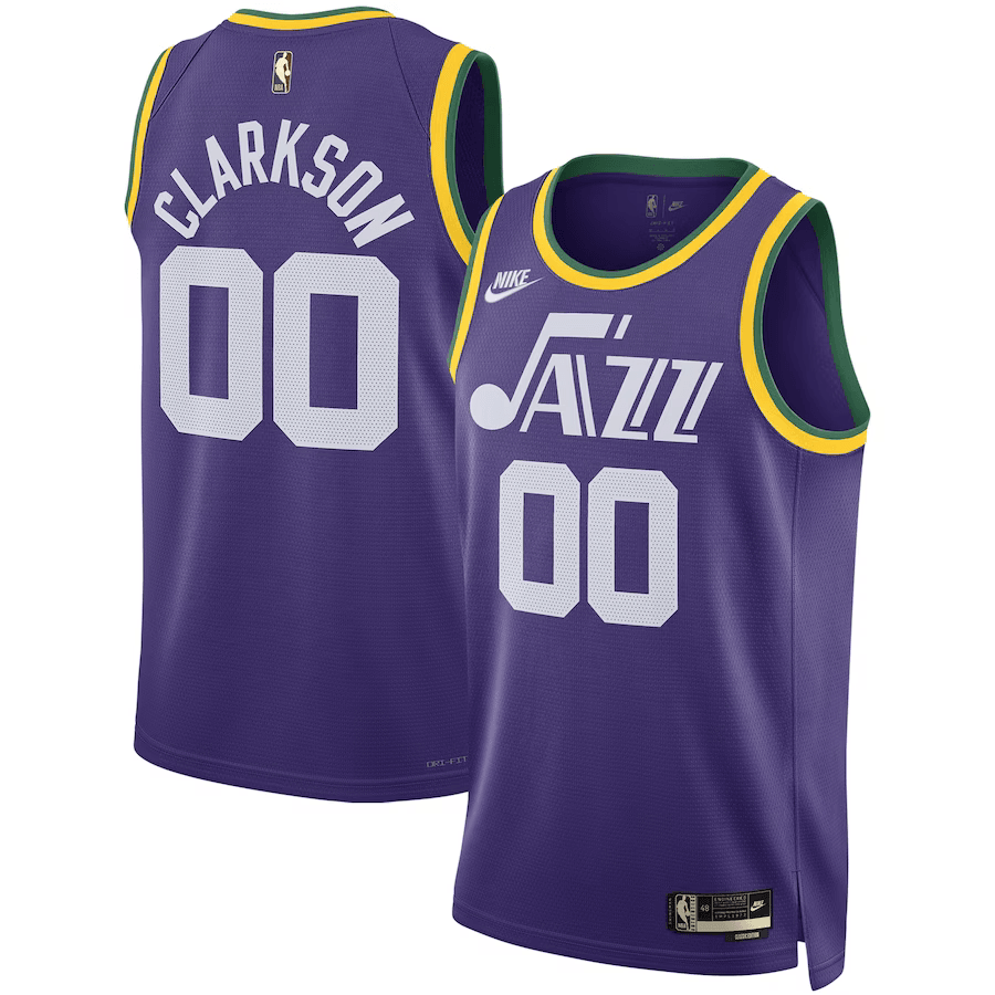 Utah Jazz Jordan Clarkson 00 Purple NBA Jersey - Classic Edition