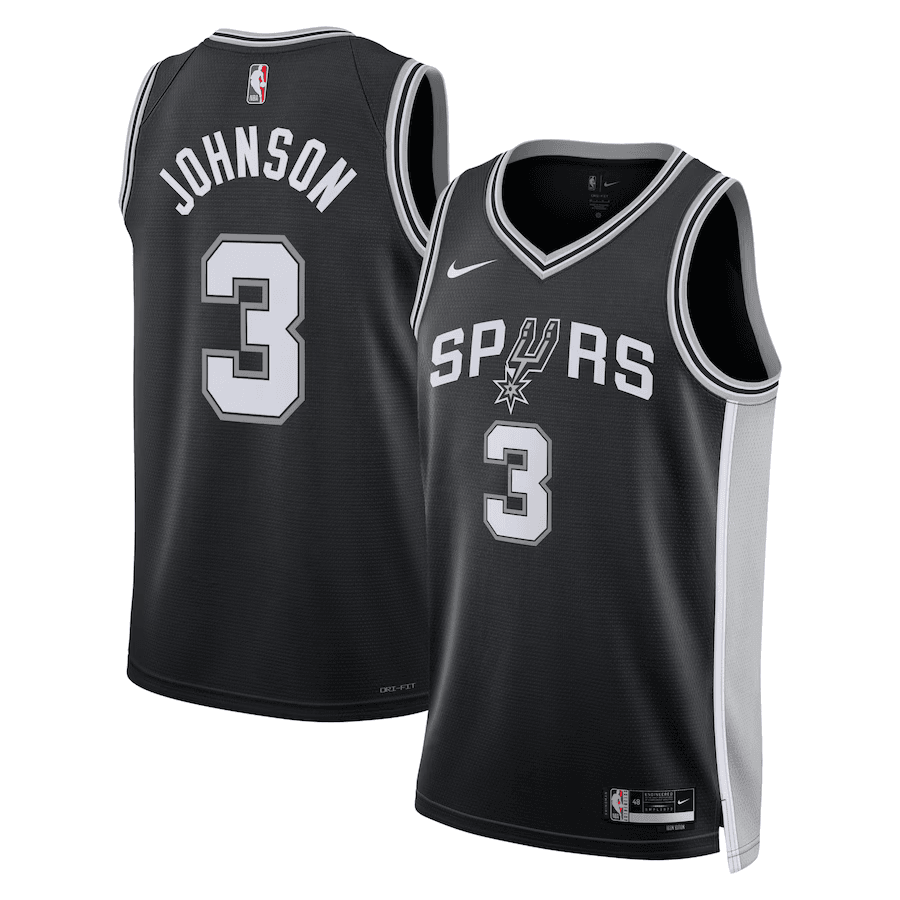 San Antonio Spurs Keldon Johnson 3 Black NBA Jersey - Icon Edition