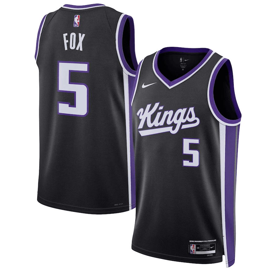 Sacramento Kings De'Aaron Fox 5 Black NBA Jersey - Icon Edition