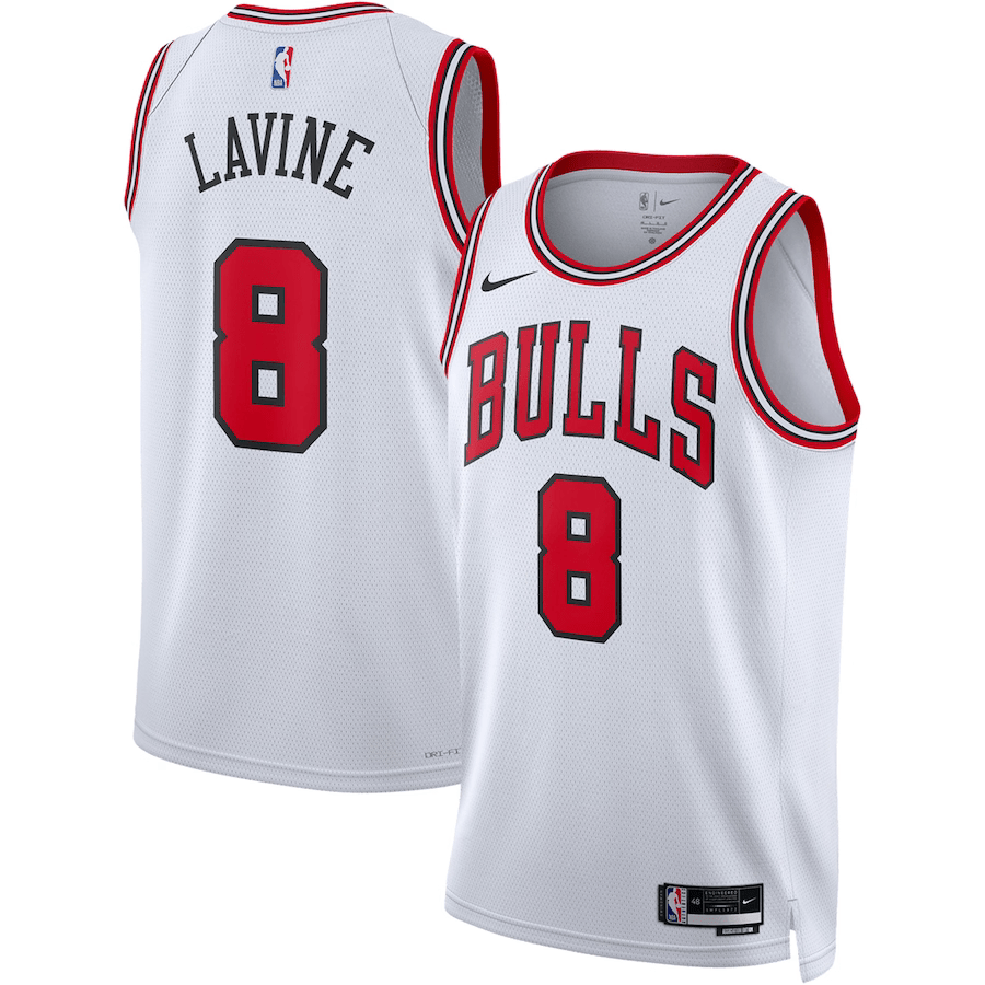 Chicago Bulls Association Edition White NBA Jersey - Zach LaVine 8