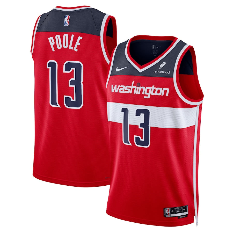 Washington Wizards Jordan Poole 13 Red NBA Jersey - Icon Edition