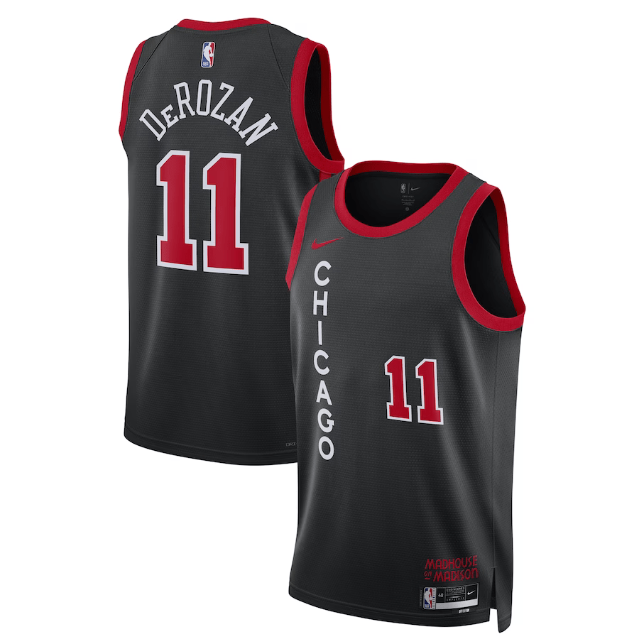 Chicago Bulls City Edition Black 2024 NBA Jersey - DeMar DeRozan 11