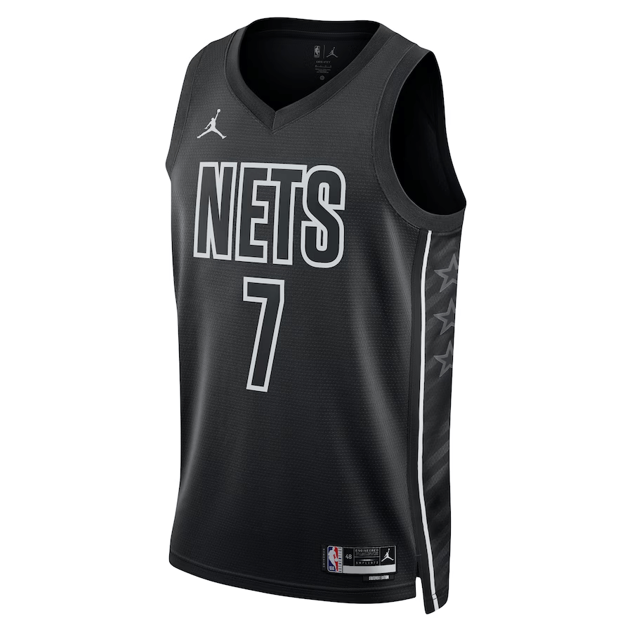 Brooklyn Nets Kevin Durant 7 Jordan Black NBA Jersey - Statement Edition