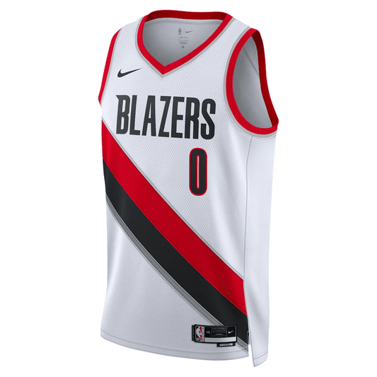 Portland Trail Blazers Damian Lillard 0 White NBA Jersey - Association Edition