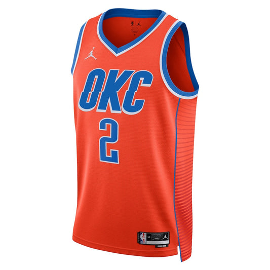 Oklahoma City Thunder Statement Edition Jordan Orange NBA Jersey - Shai Gilgeous-Alexander 2