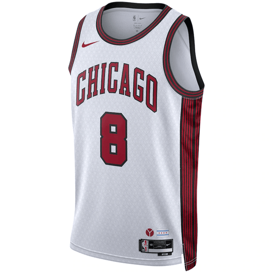 Chicago Bulls City Edition White 2022 NBA Jersey - Zach LaVine 8