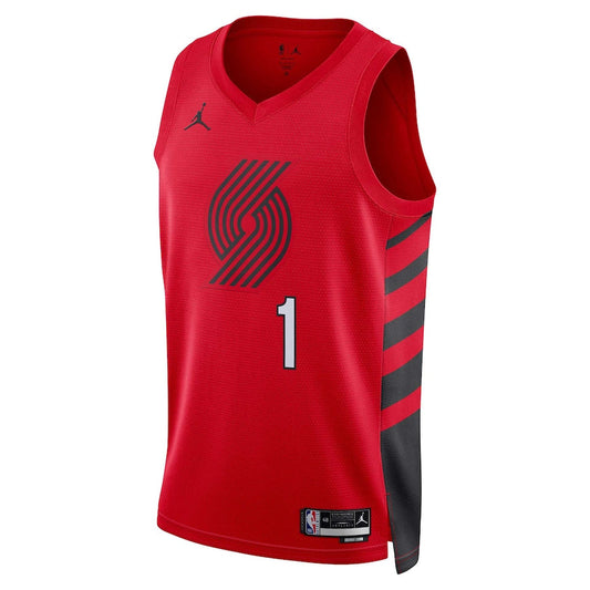 Portland Trail Blazers Anfernee Simons 1 Jordan Red NBA Jersey - Statement Edition