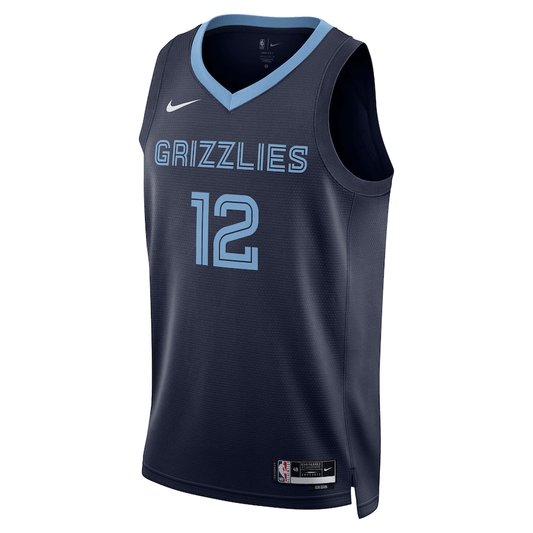 Memphis Grizzlies Icon Edition Navy NBA Jersey - Ja Morant 12