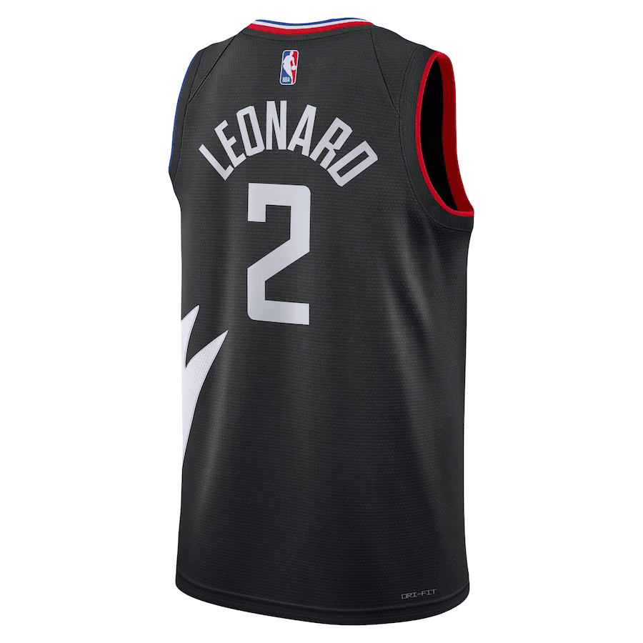 LA Clippers Kawhi Leonard 2 Jordan Black NBA Jersey - Statement Edition