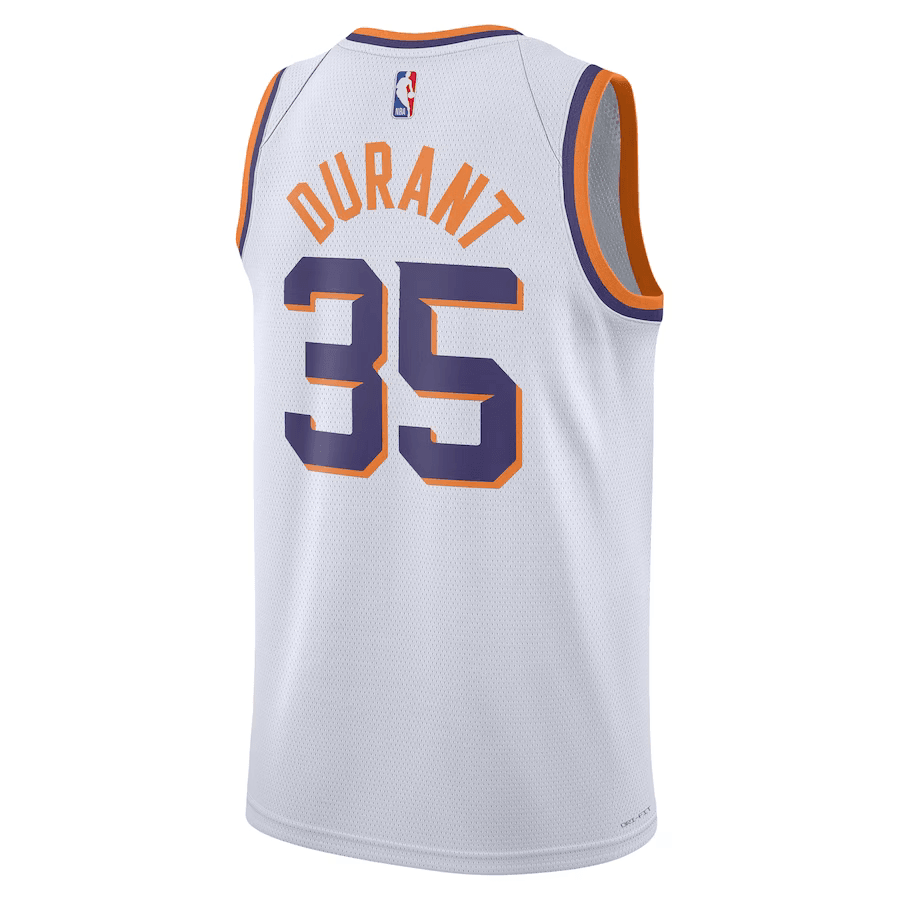 Phoenix Suns Kevin Durant 35 White NBA Jersey - Association Edition