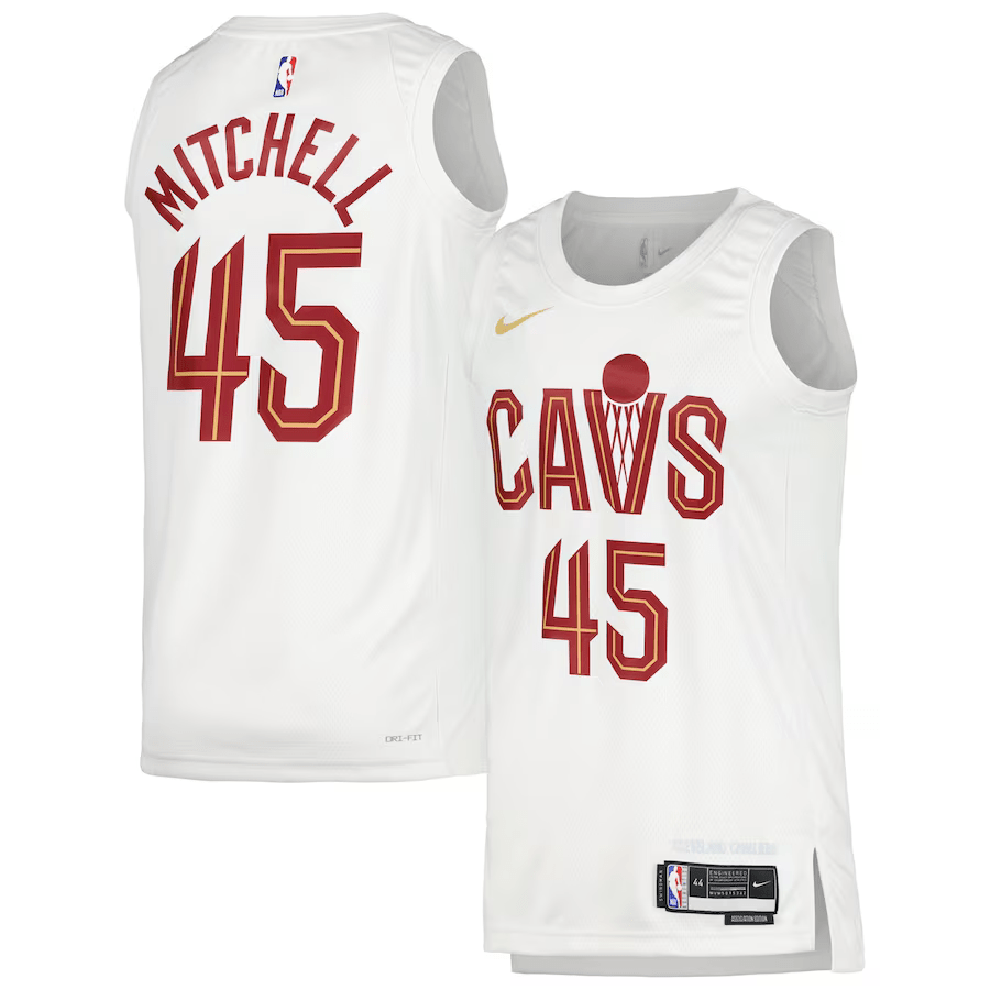 Cleveland Cavaliers Donovan Mitchell 45 White NBA Jersey - Association Edition