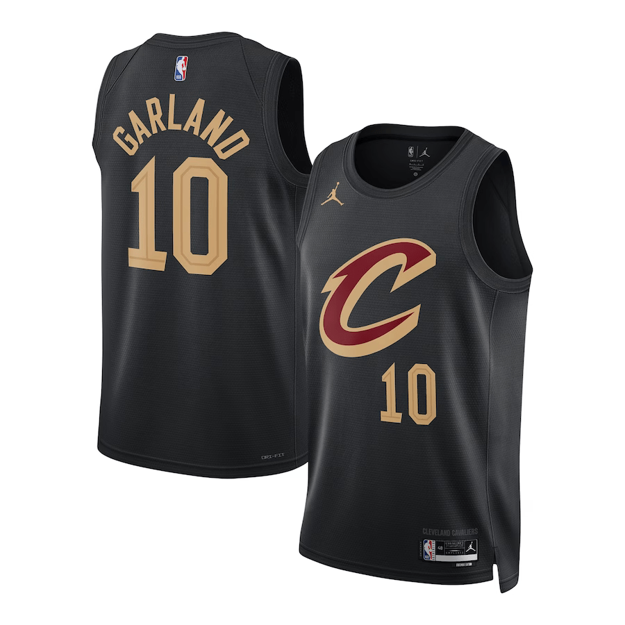 Cleveland Cavaliers Darius Garland 10 Jordan Black NBA Jersey - Statement Edition