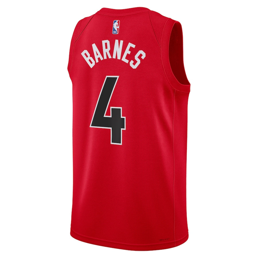 Toronto Raptors Icon Edition Red NBA Jersey - Scottie Barnes 4