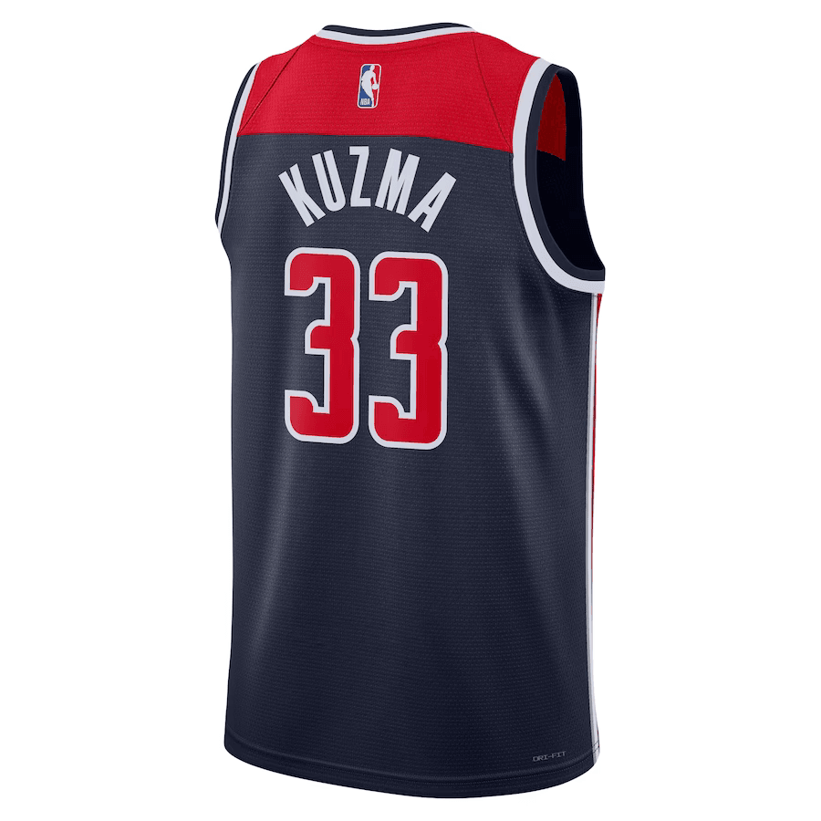 Washington Wizards Kyle Kuzma 33 Jordan Navy NBA Jersey - Statement Edition