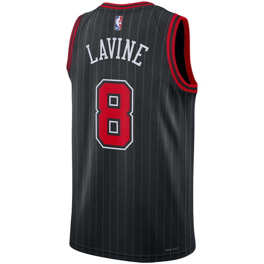 Chicago Bulls Statement Edition Jordan Black NBA Jersey - Zach LaVine 8