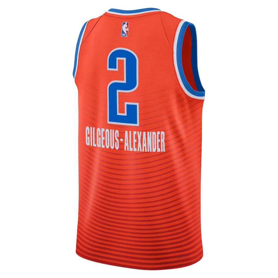 Oklahoma City Thunder Statement Edition Jordan Orange NBA Jersey - Shai Gilgeous-Alexander 2