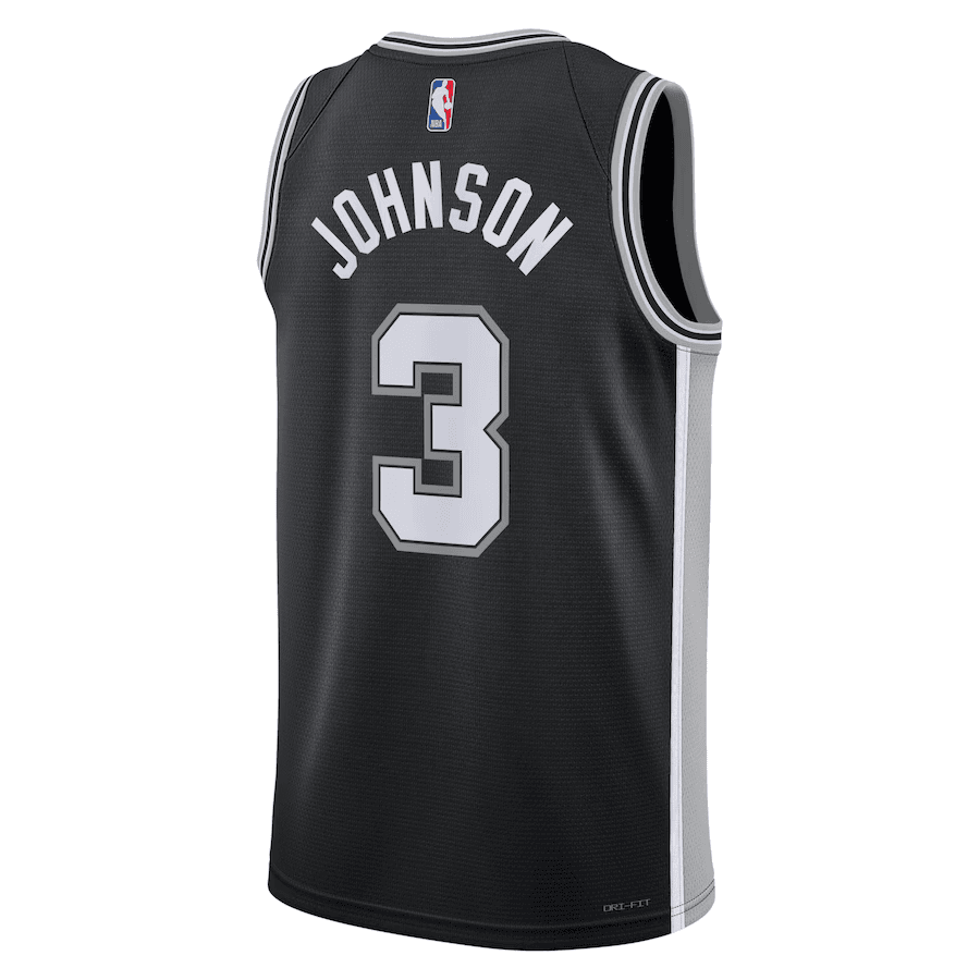 San Antonio Spurs Keldon Johnson 3 Black NBA Jersey - Icon Edition