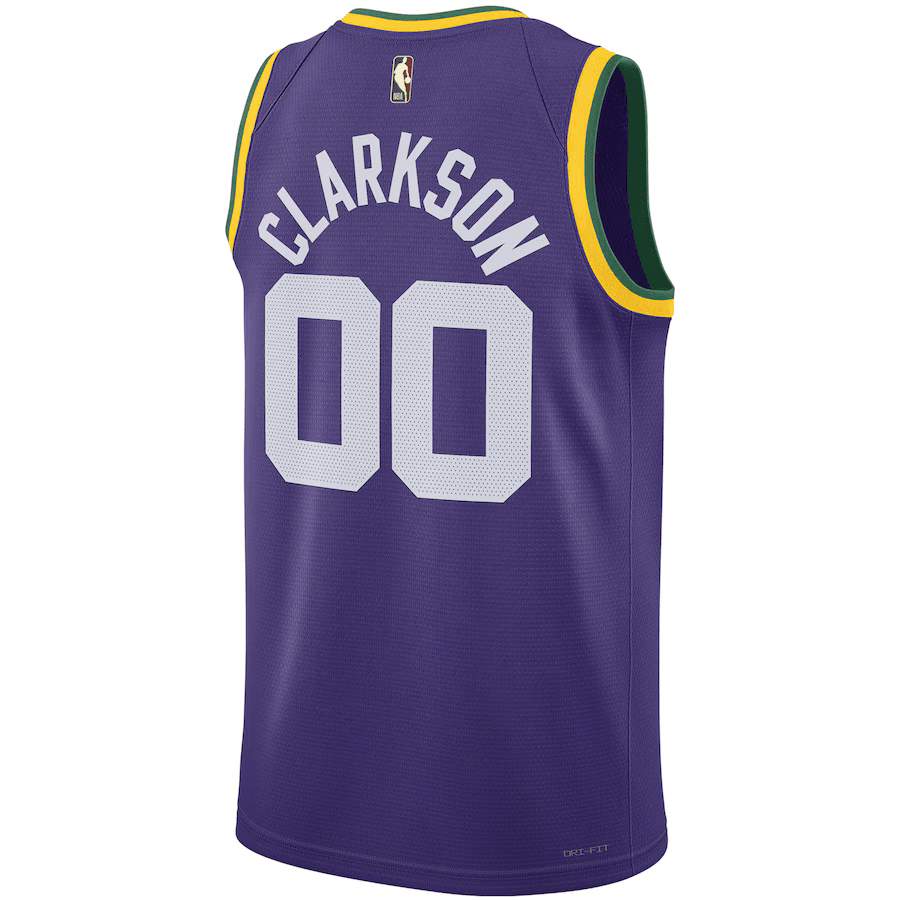 Utah Jazz Jordan Clarkson 00 Purple NBA Jersey - Classic Edition