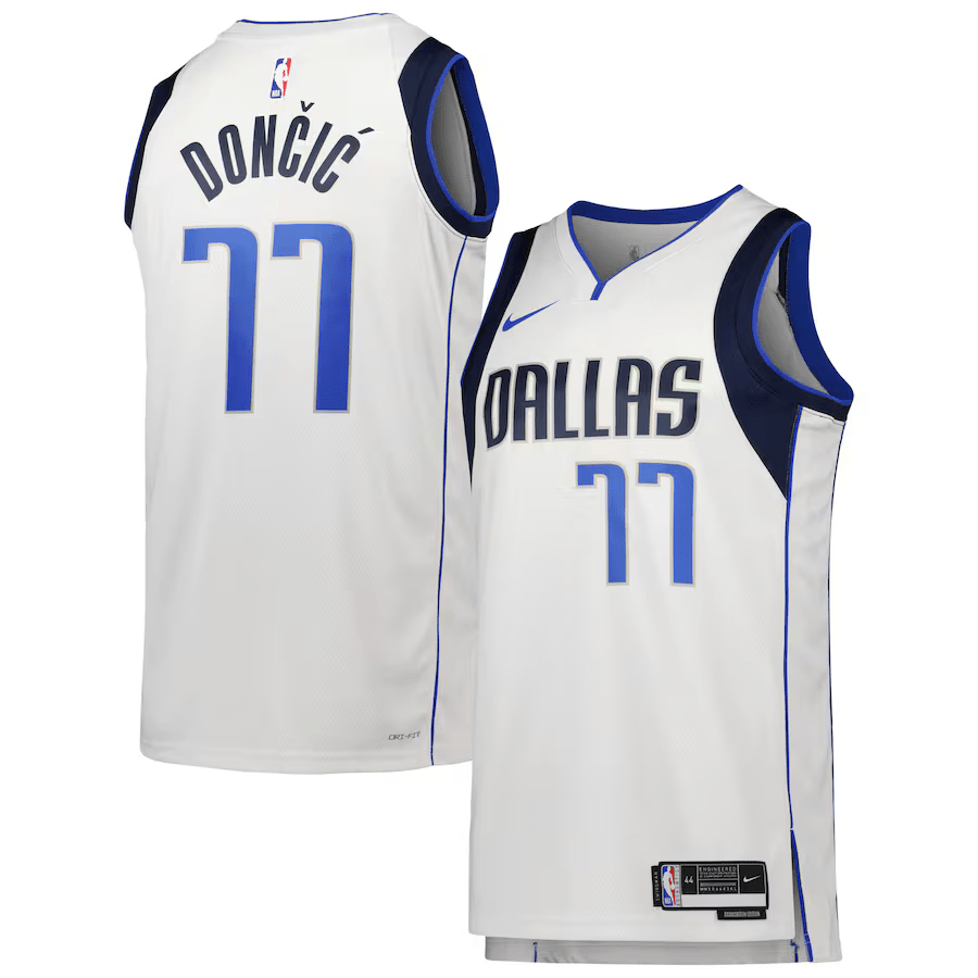 Dallas Mavericks Association Edition White NBA Jersey - Luka Doncic 77