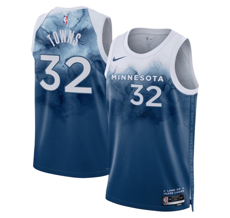 Minnesota Timberwolves City Edition 2023/24 Navy NBA Jersey - Karl-Anthony Towns 32