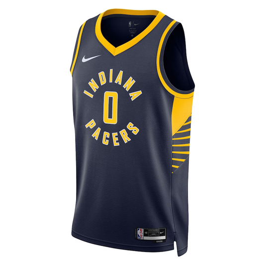 Indiana Pacers Tyrese Haliburton 0 Navy NBA Jersey - Icon Edition