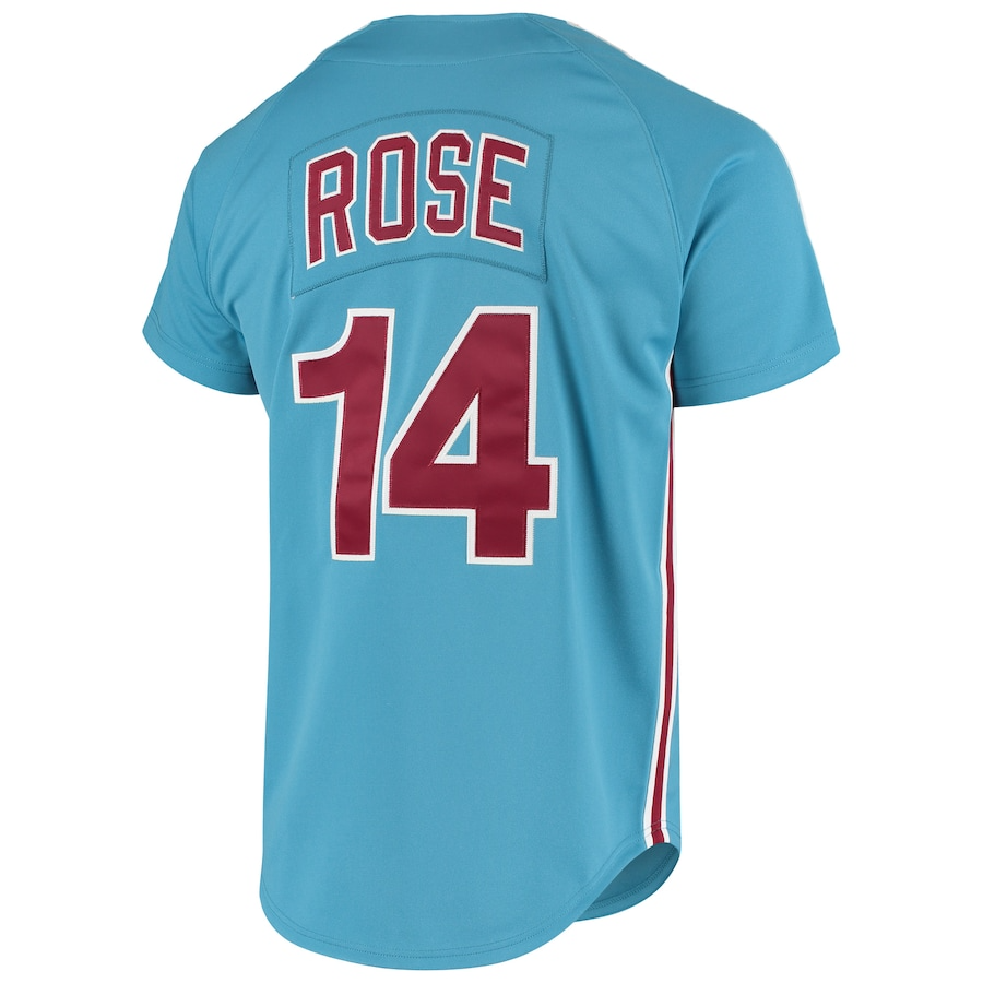 Philadelphia Phillies Pete Rose 14 Mitchell & Ness Light Blue Cooperstown Collection Authentic MLB Jersey