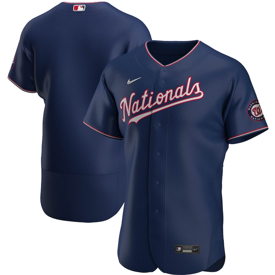 Washington Nationals Navy Alternate Authentic Team MLB Jersey