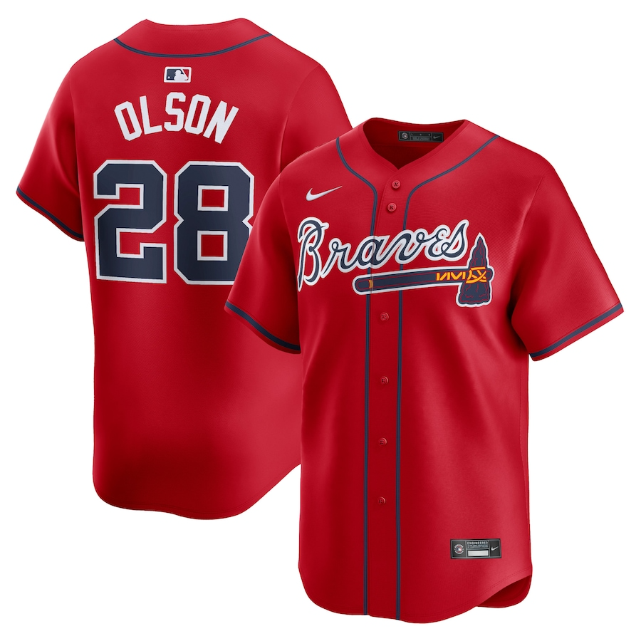 Atlanta Braves Matt Olson 28 Red Alternate Limited MLB Jersey