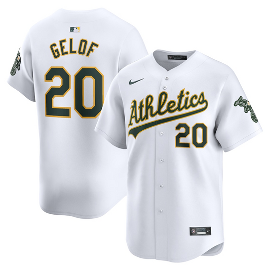 Oakland Athletics Zack Gelof 20 White Home Limited MLB Jersey