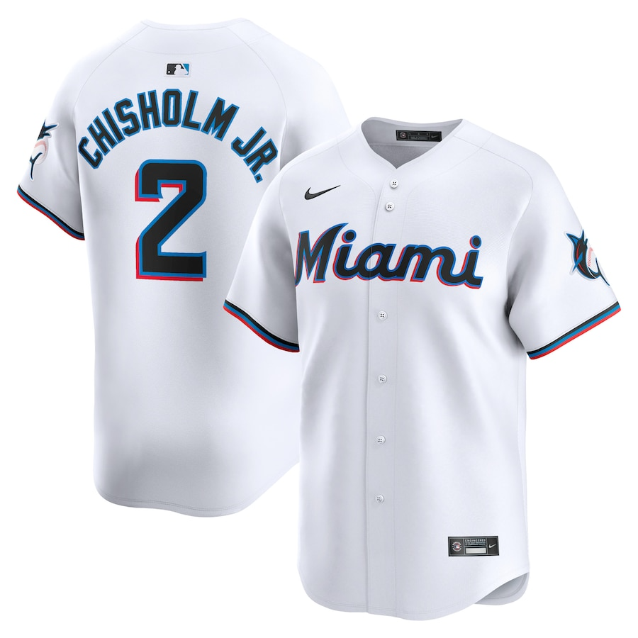 Miami Marlins Jazz Chisholm Jr. 2 White Home Limited MLB Jersey