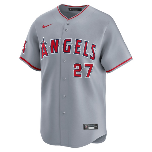 Los Angeles Angels Mike Trout 27 Gray Away Limited MLB Jersey