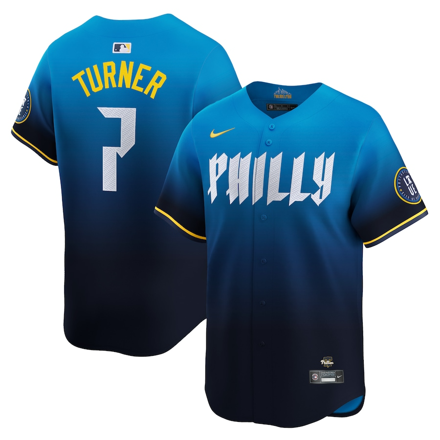 Philadelphia Phillies Trea Turner 7 Blue 2024 City Connect Limited MLB Jerse