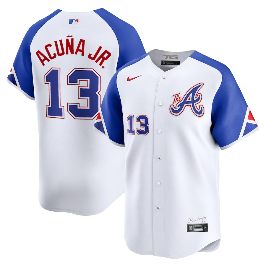 Atlanta Braves Ronald Acuña Jr. 13 White City Connect Limited MLB Jersey