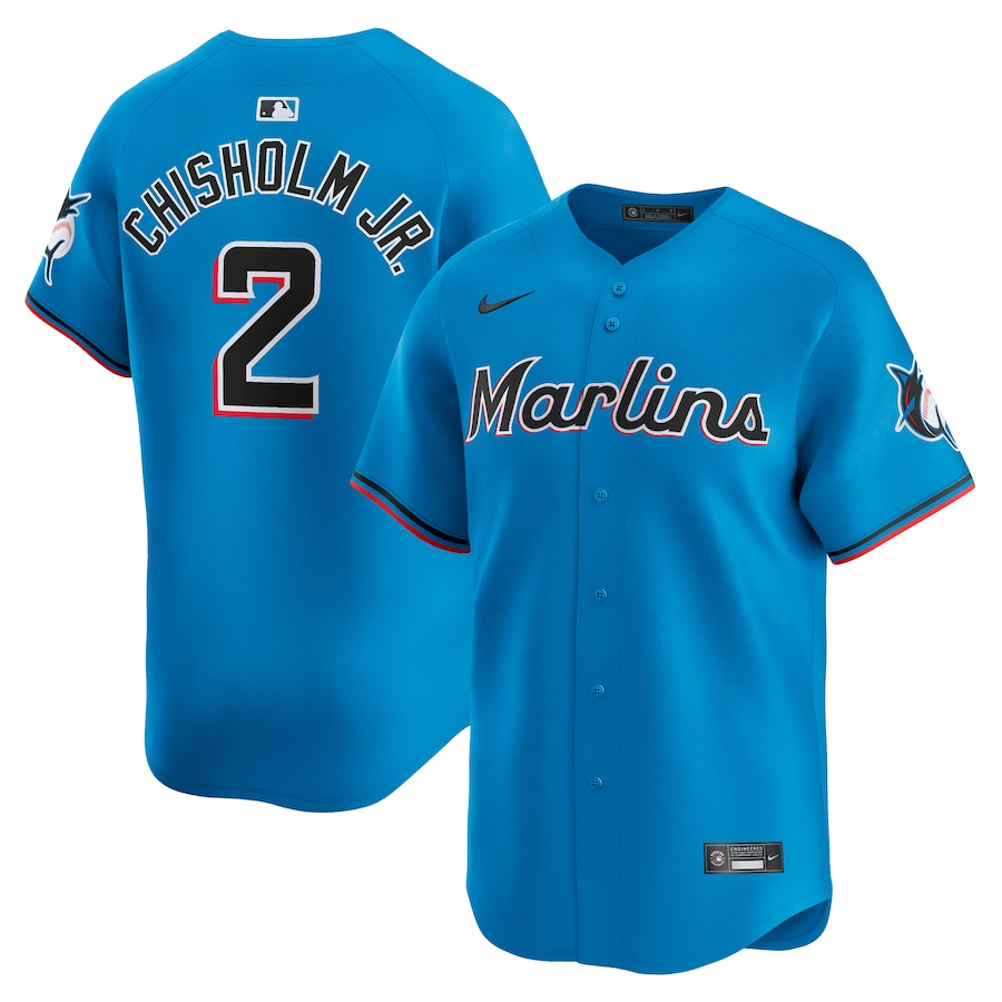 Miami Marlins Jazz Chisholm Jr. 2 Blue Alternate Limited MLB Jersey