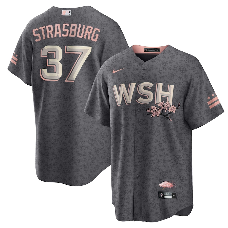 Washington Nationals Stephen Strasburg 37 Gray City Connect MLB Jersey