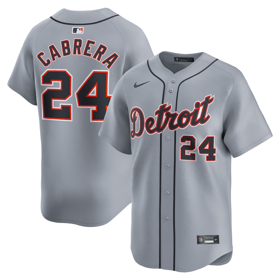 Detroit Tigers Miguel Cabrera 24 Gray Road Limited MLB Jersey