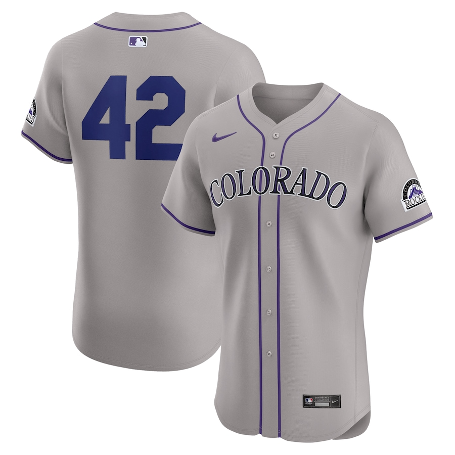 Colorado Rockies 42 Gray Road 2024 Jackie Robinson Day MLB Jersey